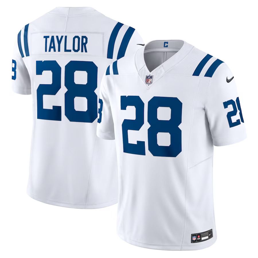 Men Indianapolis Colts #28 Jonathan Taylor Nike White Vapor F.U.S.E. Limited NFL Jersey
